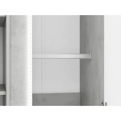 FIDES ruhásszekrény - szélesség 92 cm, fehér / ezüst beton