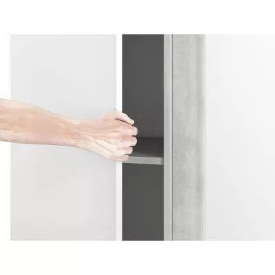 FIDES ruhásszekrény - szélesség 92 cm, fehér / ezüst beton