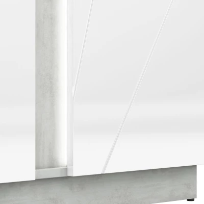 FIDES ruhásszekrény - szélesség 92 cm, fehér / ezüst beton
