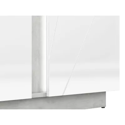 FIDES ruhásszekrény - szélesség 92 cm, fehér / ezüst beton