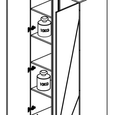 FIDES ruhásszekrény - szélesség 92 cm, fehér / ezüst beton