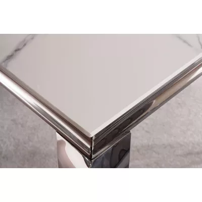 PREDRAG étkezőasztal - 150x90, fehér / króm
