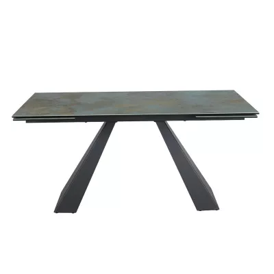 GEDEON 1 kinyitható étkezőasztal - 160x90, türkiz / matt fekete