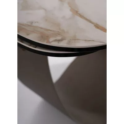 GRANT stílusos étkezőasztal - fehér / barna