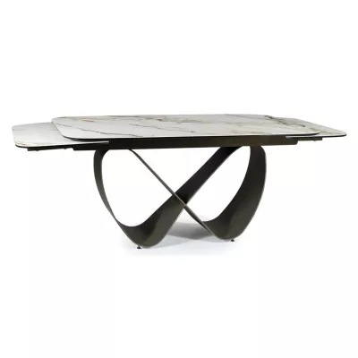 GRANT stílusos étkezőasztal - fehér / barna