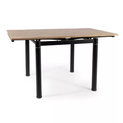 Kihúzható étkezőasztal KLEMENT - 80x80, artisan tölgy / matt fekete
