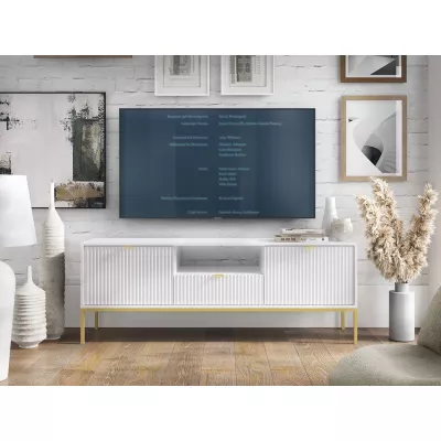 UMAG asztal TV alá - arany / fehér