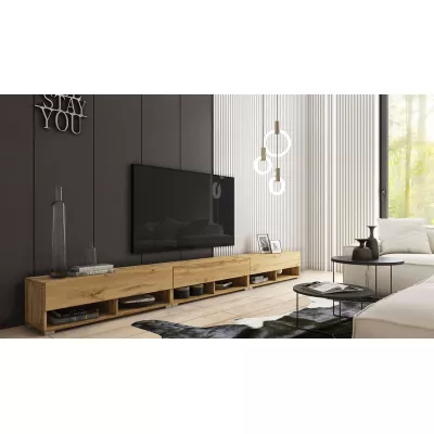 WILLA A TV-asztal 300 cm LED világítással - wotan tölgy