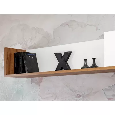 Nappali fali dekoráció elektromos kandallóval AGRIA - antracit / zászlórúd tölgy