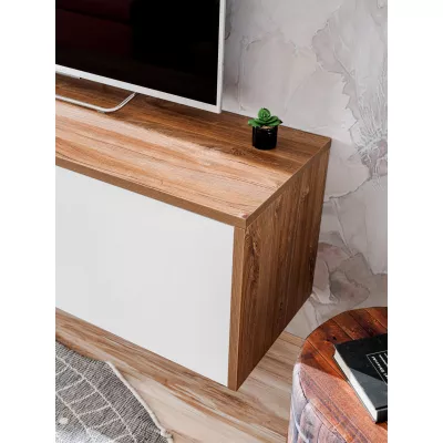 Nappali fali dekoráció elektromos kandallóval AGRIA - antracit / zászlórúd tölgy