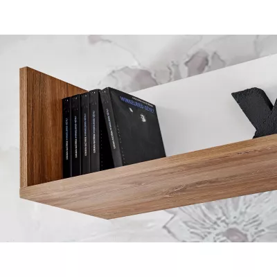 Nappali fali dekoráció elektromos kandallóval AGRIA - antracit / zászlórúd tölgy