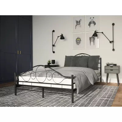 TEJANO egyszemélyes fém ágy 120x200 - fekete