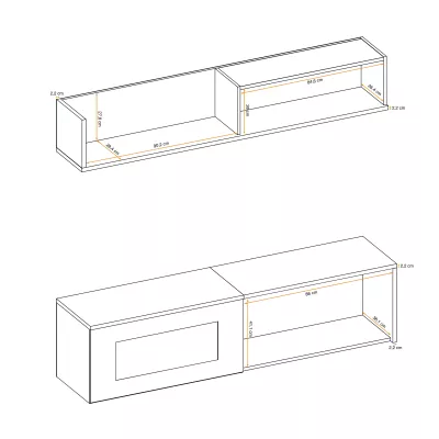 Nappali fali dekoráció elektromos kandallóval AGRIA - antracit / zászlórúd tölgy