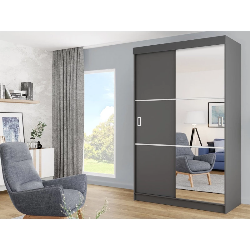 Tükrös gardrób 138 cm ROMARI - antracit