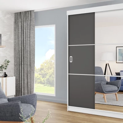 Tükrös gardrób 138 cm ROMARI - fehér / antracit