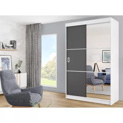 Tükrös gardrób 138 cm ROMARI - fehér / antracit