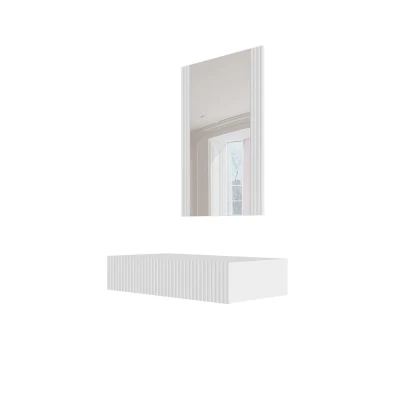 CRATO függő fésülködőasztal tükörrel - fehér