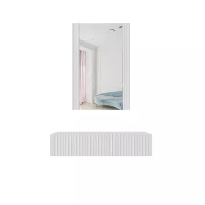 CRATO függő fésülködőasztal tükörrel - fehér