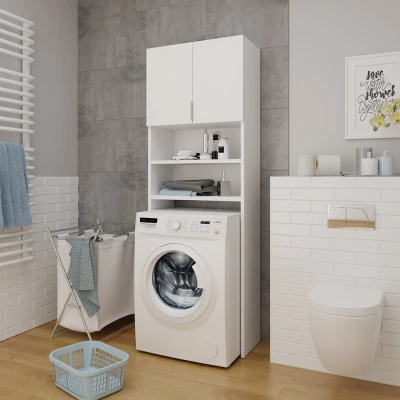 MARESA fürdőszobai szekrény mosógép felé - fehér