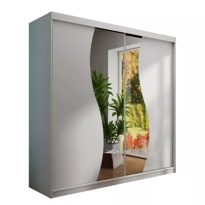 ELVIRA 7 tükrös gardróbszekrény 200 cm RGB LED világítással - sötét köris