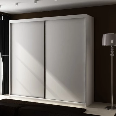 ELVIRA 5 gardróbszekrény 200 cm kék LED világítással - fehér