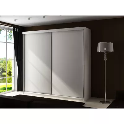 ELVIRA 5 gardróbszekrény 200 cm kék LED világítással - fehér