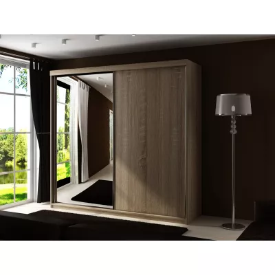 ELVIRA 5 tükrös gardróbszekrény 200 cm RGB LED világítással - sonoma tölgy
