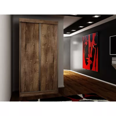 ELVIRA 3 gardróbszekrény 100 cm RGB LED világítással - sőtét kőris