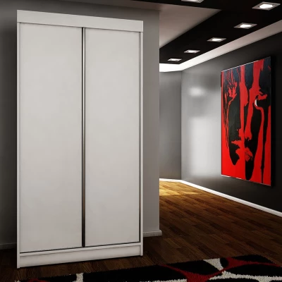 ELVIRA 3 gardróbszekrény 100 cm kék LED világítással - fehér