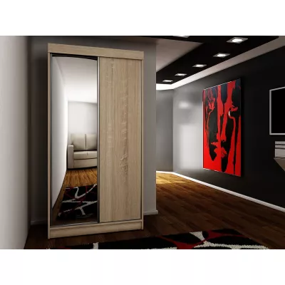 ELVIRA 2 tükrös gardróbszekrény 100 cm RGB LED világítással - sonoma tölgy