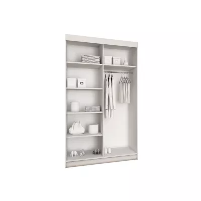 ELVIRA 2 tükrös gardróbszekrény 100 cm RGB LED világítással - fehér