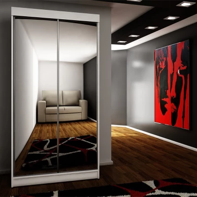 ELVIRA 1 tükrös gardróbszekrény 100 cm RGB LED világítással - fehér