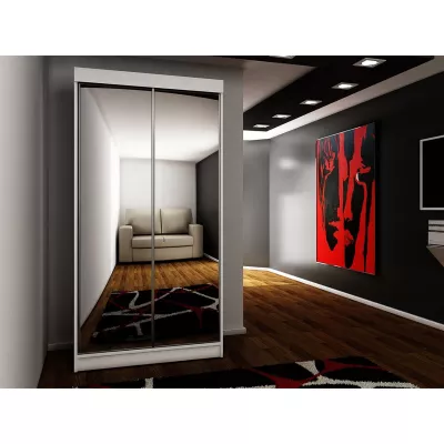 ELVIRA 1 tükrös gardróbszekrény 100 cm RGB LED világítással - fehér