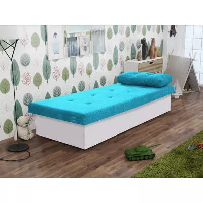 Gyerek kanapé tárolóhellyel 80x190 SENOMA 1 - fehér / kék