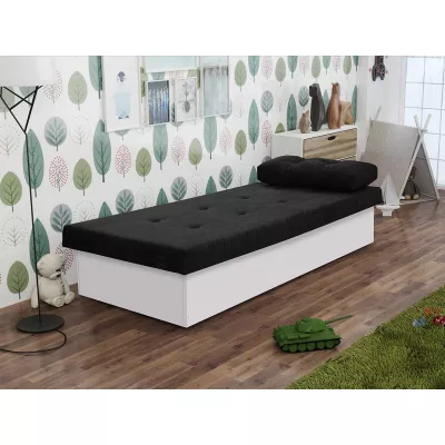 Gyerek kanapéágy tárolóval 80x190 SENOMA 1 - fehér / fekete