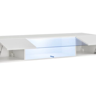 Széles vitrin LED világítással FREYA - fekete / fehér