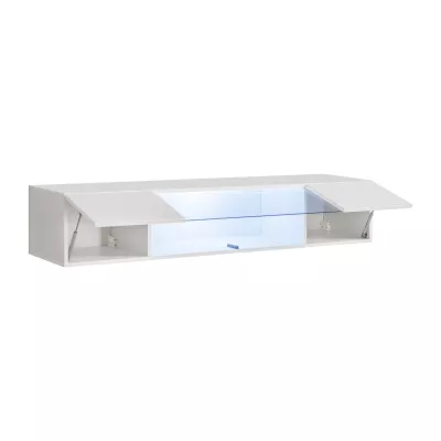 Széles vitrin LED világítással FREYA - fekete / fehér