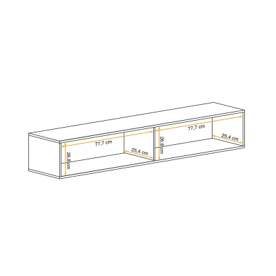 Széles vitrin LED világítással FREYA - fekete