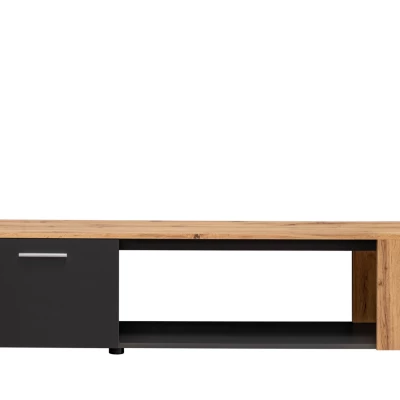 TV állvány BASILIE - fehér / tölgy