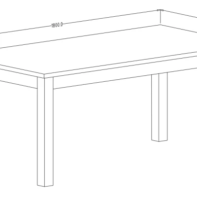Étkezőasztal OKAL - 180 cm, Appenzelli lucfenyő / fekete