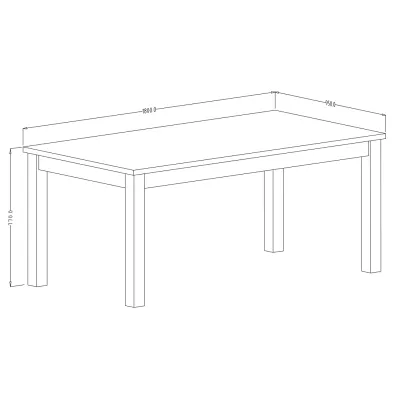 Étkezőasztal OKAL - 180 cm, Appenzelli lucfenyő / fekete