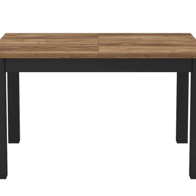 Kihúzható étkezőasztal OKAL - 130-175 cm, Appenzelli lucfenyő / fekete