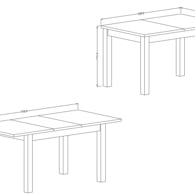 Kihúzható étkezőasztal OKAL - 130-175 cm, okapi dió / fekete