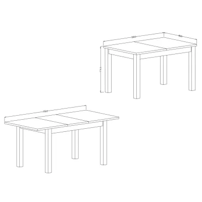 Kihúzható étkezőasztal OKAL - 130-175 cm, okapi dió / fekete