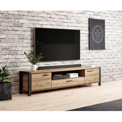 SONJA széles TV asztal - taurus tölgy / fekete