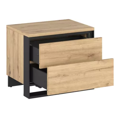 Hálószoba szett ággyal 160x200 FARN 2 - kézműves tölgy / fekete