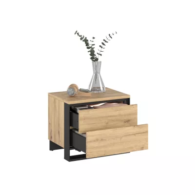 Hálószoba szett ággyal 160x200 FARN 2 - kézműves tölgy / fekete
