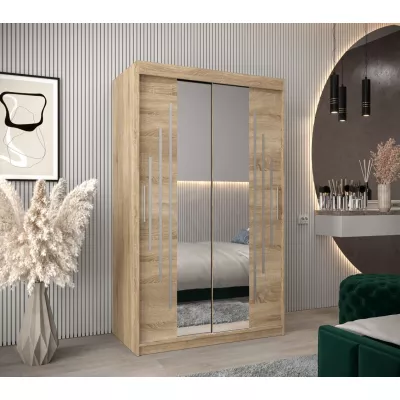 KIRA tükrös ruhásszekrény - szélesség 120 cm, sonoma tölgy
