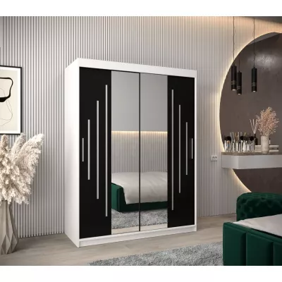 KATI tükrös gardróbszekrény - szélesség 150 cm, fehér / fekete