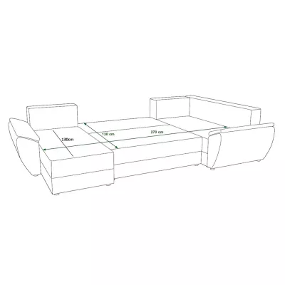 OPHELIA praktikus U-alakú ülőgarnitúra - jobbos, zöld